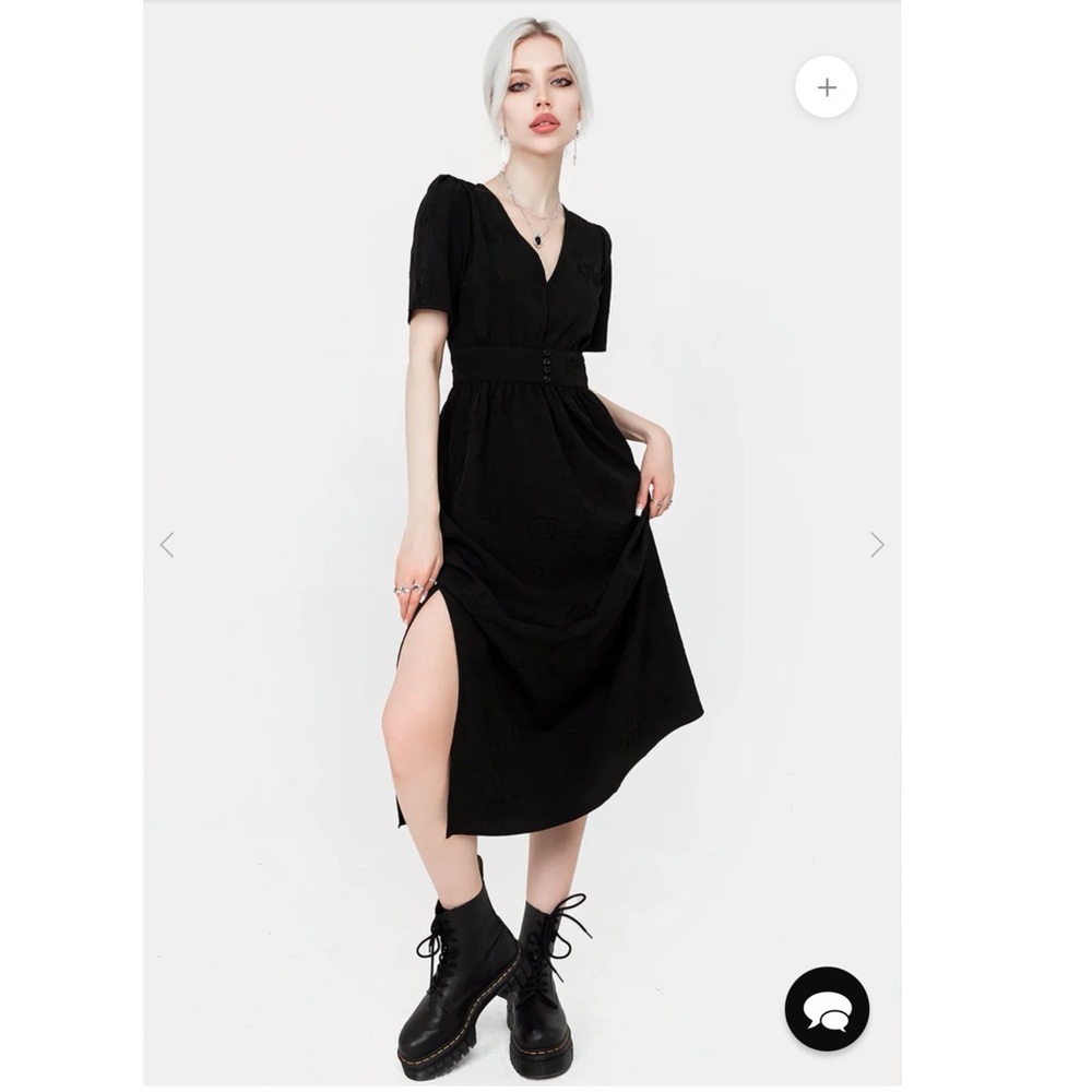 Disturbia Medea Jacquard V neck Midaxi Floral Dress